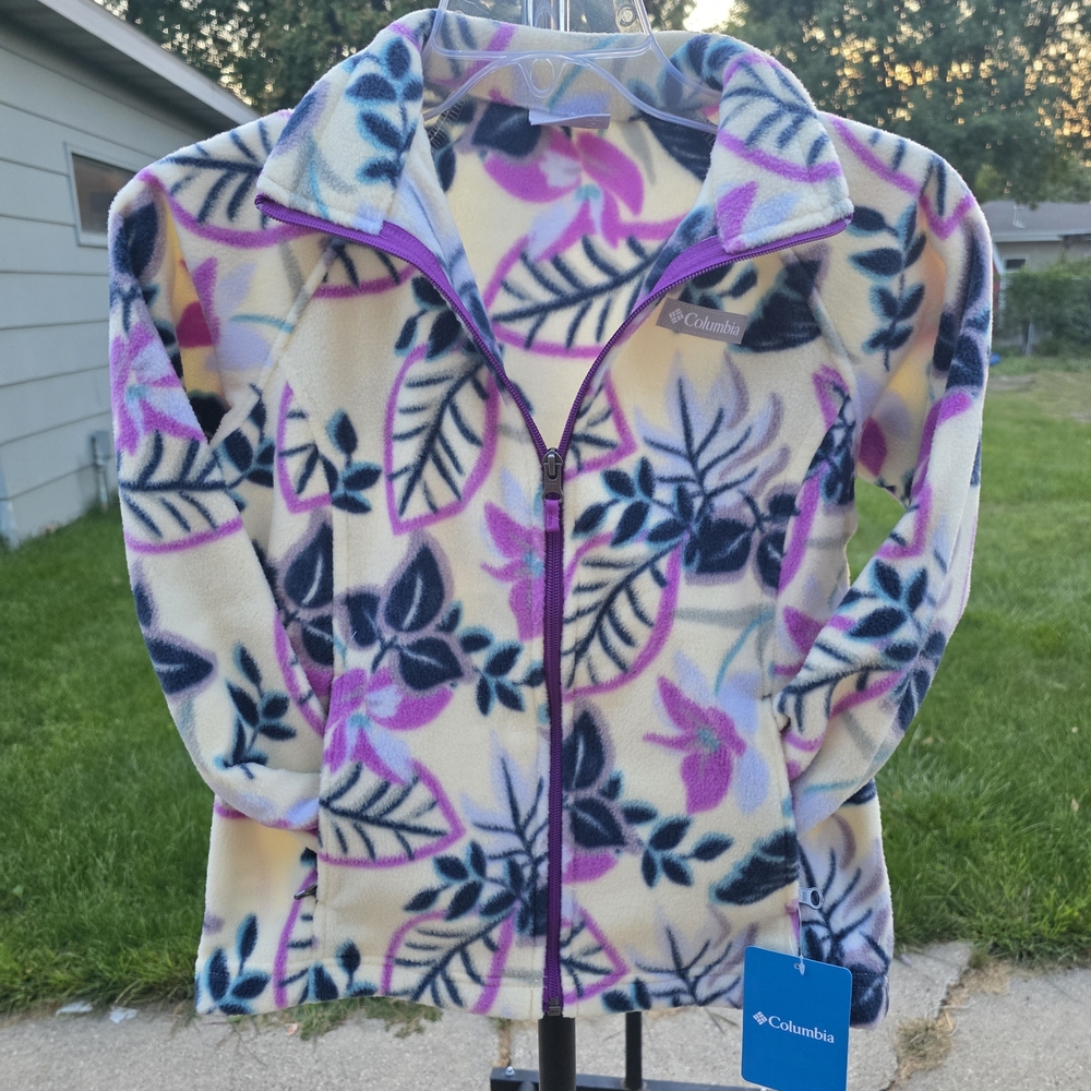 Columbia Fleece Jacket with Leaf Print